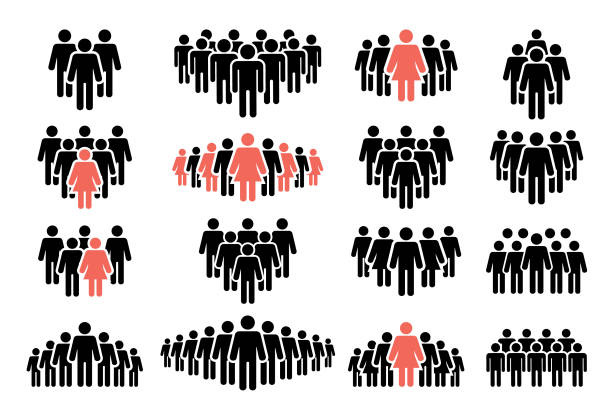 People icon set Vector illustration of the people icon set. Isolated on white background. crowd of people stock illustrations