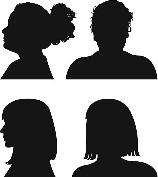 people icons vector file of people icons short hair stock illustrations