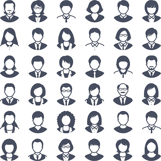 People icons Set of people icons marketing clipart stock illustrations