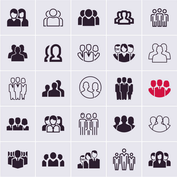 people icons people icons, group of people, users group of people stock illustrations