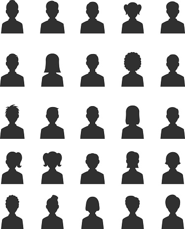 People silhouette icon set