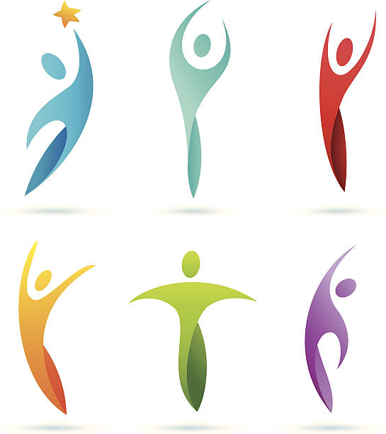 People | symbols Collection of people design element.  dancing icons stock illustrations