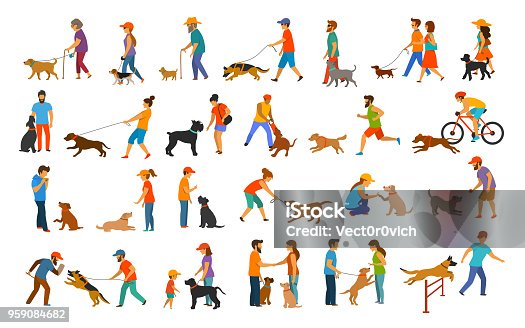 istock people with dogs graphic collection 959084682