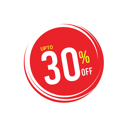 30 Percent Off Price Tag stock illustration, 30 percents discount symbol with reflection stock illustration