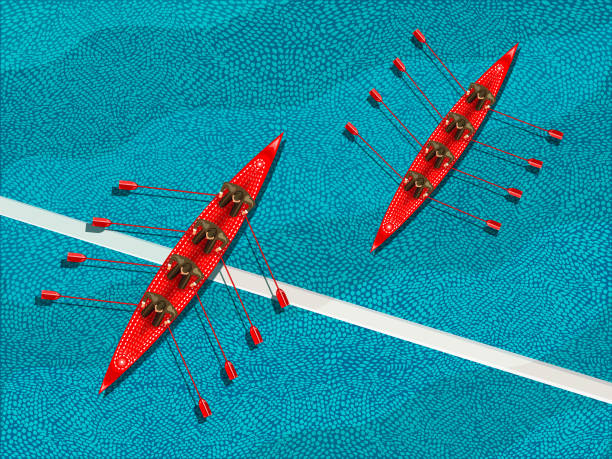 ilustrações, clipart, desenhos animados e ícones de sincronismo perfeito - speed boat versus sail boat