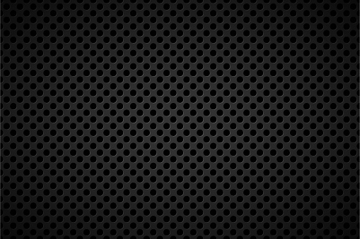 Perforated black metallic background, abstract background vector illustration