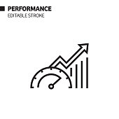 Performance Line Icon, Outline Vector Symbol Illustration. Pixel Perfect, Editable Stroke.