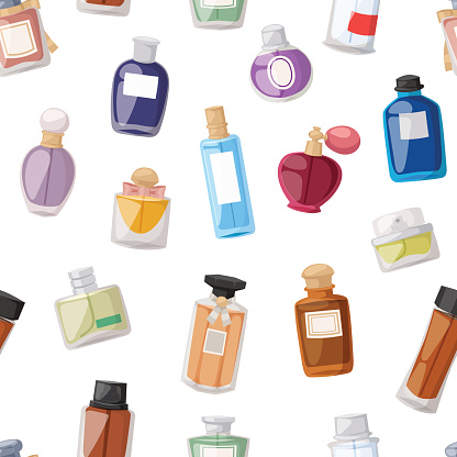 Perfume bottle seamless pattern
