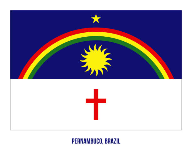 Pernambuco Flag Vector Illustration on White Background. States Flag of Brazil. Pernambuco Flag Vector Illustration on White Background. States Flag of Brazil. pernambuco state stock illustrations