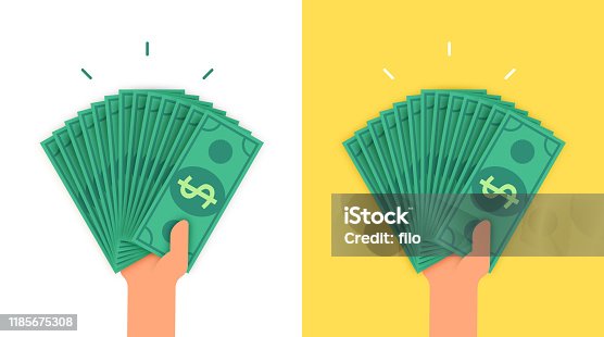 istock Person Holding Lots of Money 1185675308