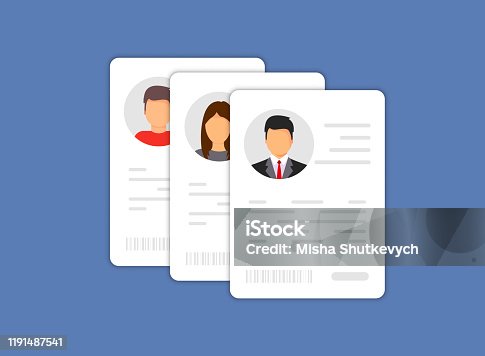 istock Personal info data icon. Identification Card Icon. Personal info data icon. User or profile card details symbol, identity document with person photo and text. Car driver, driving license, id card 1191487541