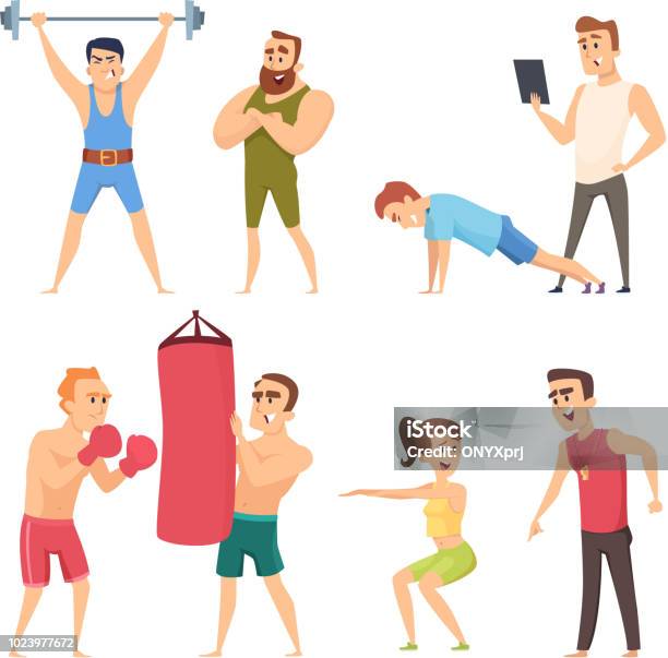 Personlig Trainer Cartoon Free Vector Ladda Ner Gratis