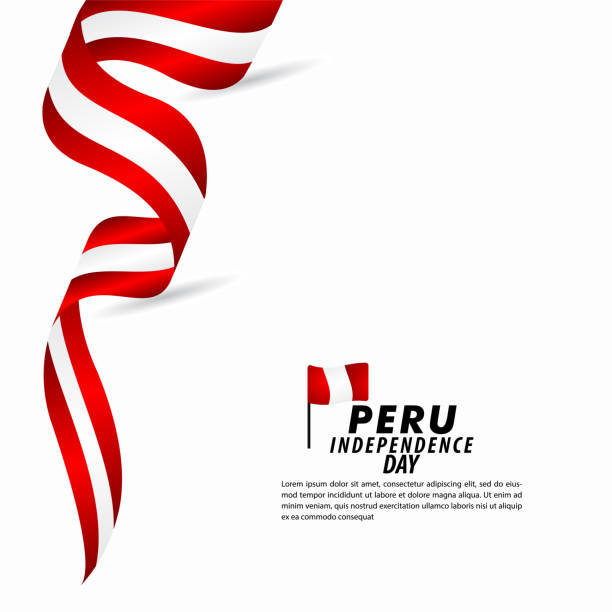 페루 독립 기념일 축하 벡터 템플릿 디자인 일러스트 - peru stock illustrations