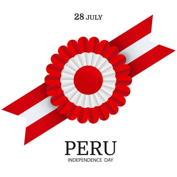 Peru Independence Day Vector Illustration of Peru Independence Day. Сockade national symbol of Peru. peru stock illustrations