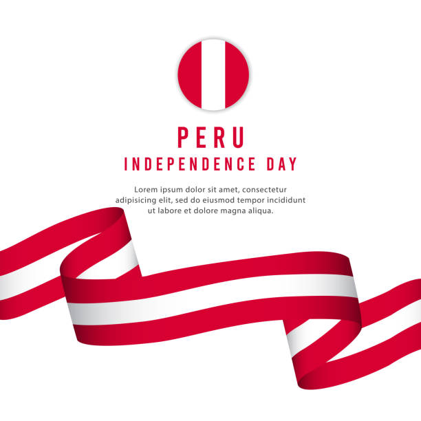 페루 독립 일 벡터 템플릿입니다. 배너, 인사말 카드 또는 인쇄를 위한 디자인. - peru stock illustrations