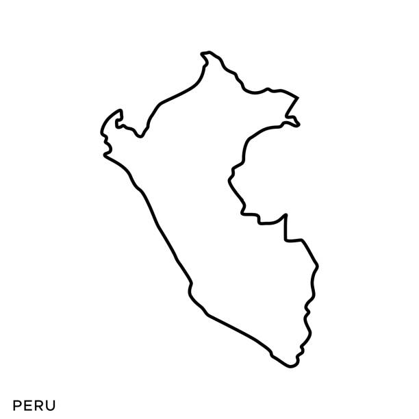 秘魯地圖向量圖圖圖設計範本。可編輯描邊。 - peru 幅插畫檔、美工圖案、卡通及圖標