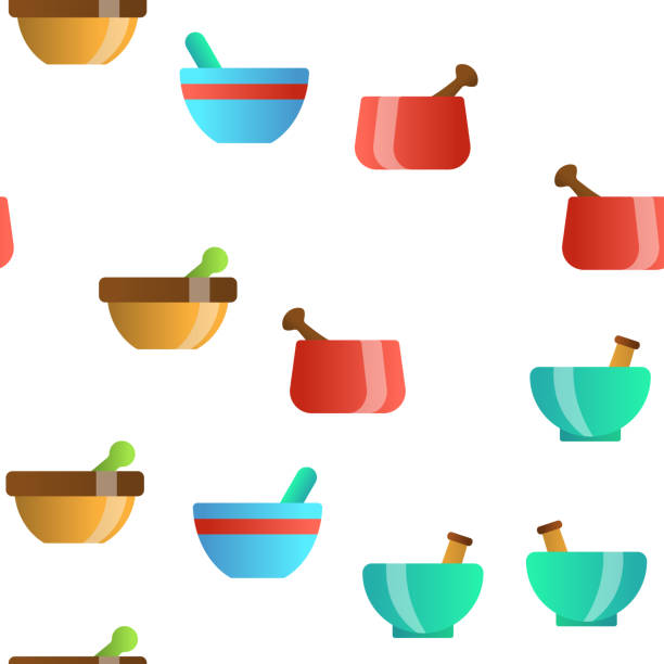 Pharmacy Mortar And Pestle Backgrounds Illustrations, Royalty-Free