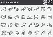 Pet and Animals Line Icons