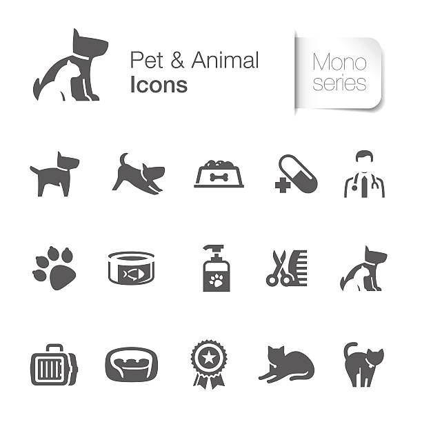 Pet & animal related icons Pet & animal related icons. Come with layers. dog clipart stock illustrations