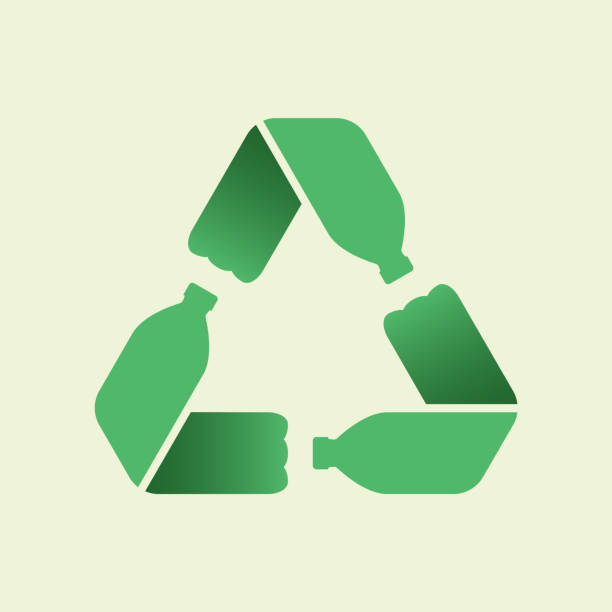 Pet bottles form mobius loop or recycling symbol with arrows. Plastic pet bottles form mobius loop or recycling symbol with arrows. Eco plastic pet use concept. Recycle icon. Waste sorting concept. Vector illustration plastic stock illustrations