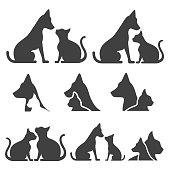 Pet icons, vector illustration