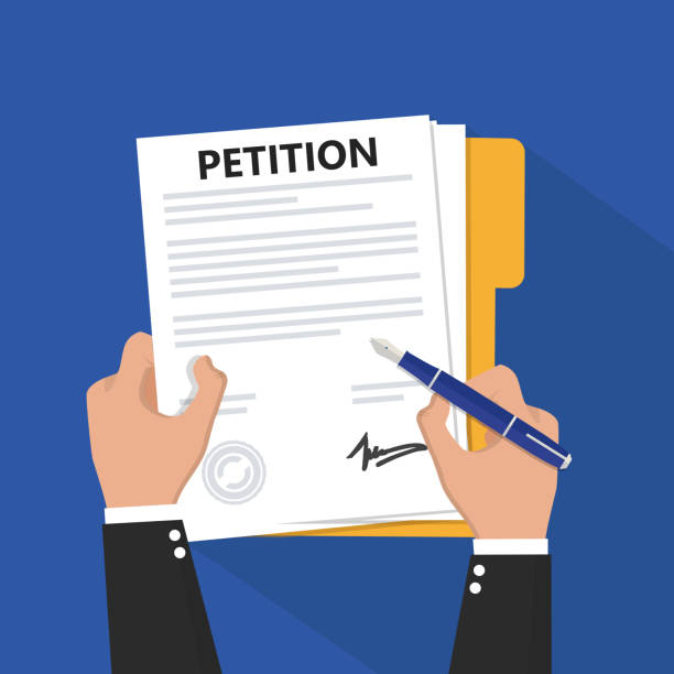 Petition concept. Flat design, vector Petition concept. Flat design, vector divorce backgrounds stock illustrations