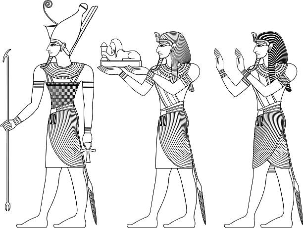 파라오, 이집트어 앤시언트 기호까지 - egypt stock illustrations