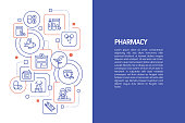 istock Pharmacy Concept, Vector Illustration of Pharmacy with Icons 1307626268