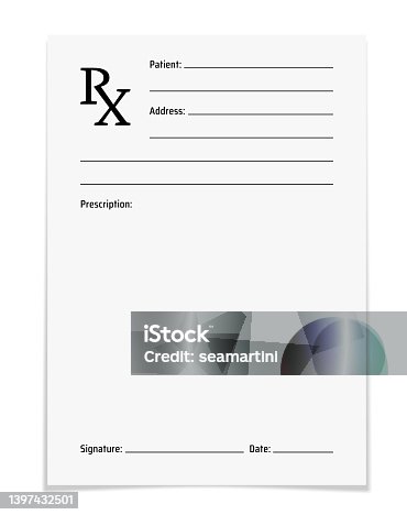 istock Pharmacy Rx form or medical prescription mockup 1397432501