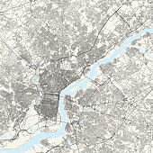 Topographic / Road map of Philadelphia, Pennsylvania. Original map data is public domain sourced from www.census.gov/