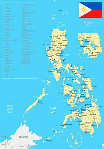 Philippines Map Detailed Vector Illustration Stock Illustration ...
