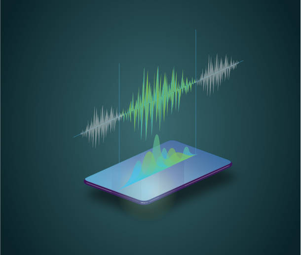 Phone audio Phone audio recording speech recognition stock illustrations