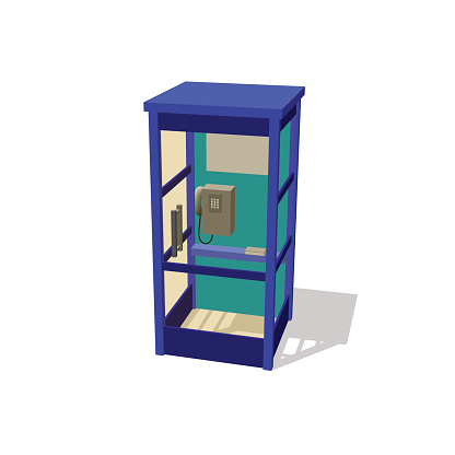 Phone booth. Isolated on white background. Vector illustration.