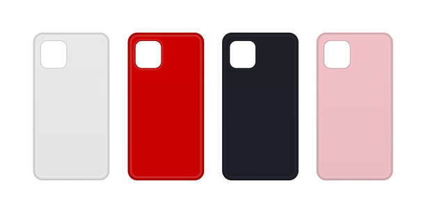 Phone cases Set of phone cases. Vector mockup. EPS 10 phone cover stock illustrations
