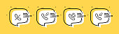 istock Phone set icon. Received, missed, rejected and incoming call. Call back button. Connection concept. Infographic timeline with icons and 4 steps. Vector line icon for Business and Advertising 1394924034