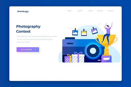 Photo competition illustration landing page