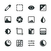 Photo Editor Silhouette Icons Vector EPS File.
