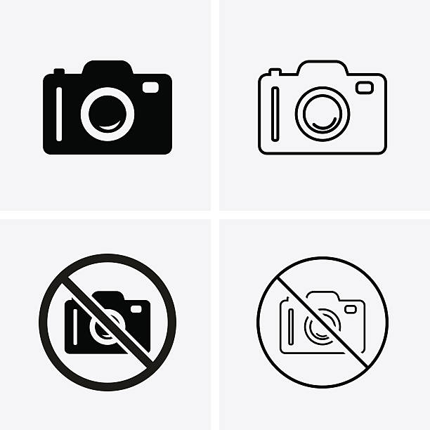 Photo or Camera Icons Photo or Camera Icons. Vector for web selfie borders stock illustrations