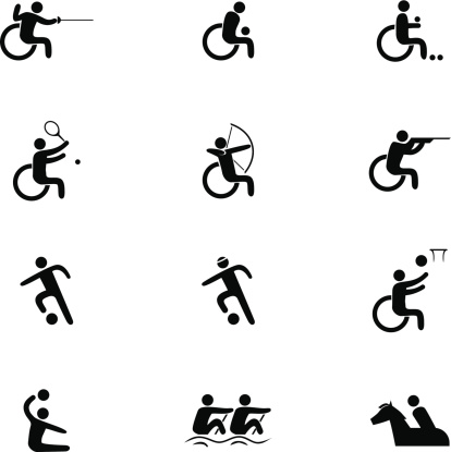 Physical Disability Sports Icon Set
