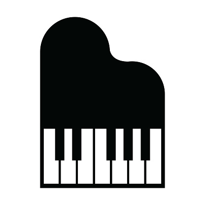 鋼琴圖示和鋼琴概念的鍵現代音樂列印和網頁設計鋼琴海報上的白色向量向量圖形及更多唱圖片- iStock