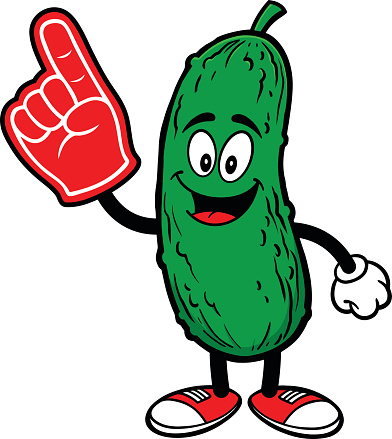 Pickle With Foam Finger Stock Illustration - Download Image Now - iStock
