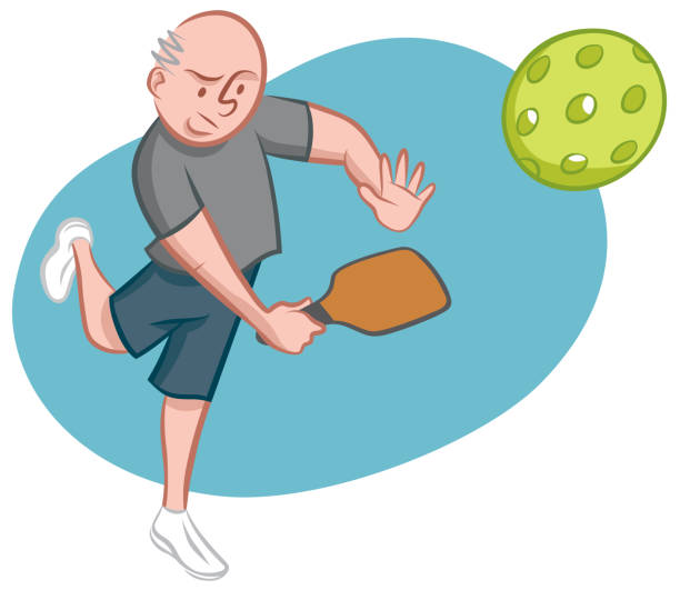 Mature Pickleball stock vectors - iStock
