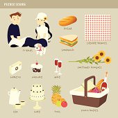Essential picnic icons: