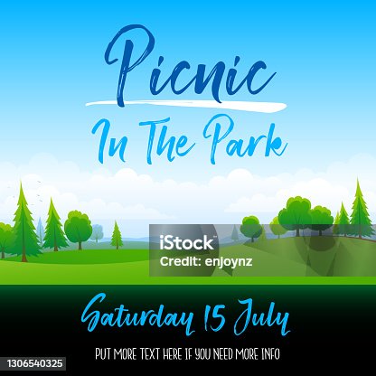 istock Picnic in the park poster 1306540325