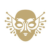Pictogram of the Russian National Theater Award and the Golden Mask Festival. A masked Venetian face mask with a double-headed eagle.