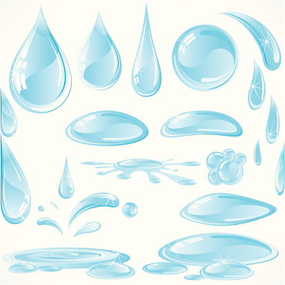 A picture of cartoon water drops