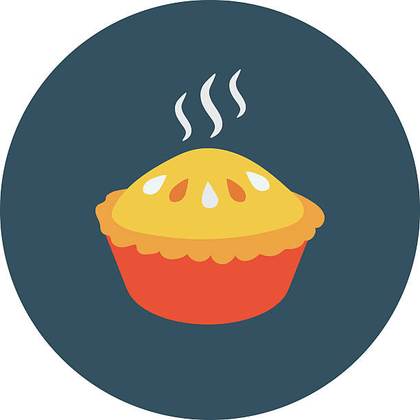 Pie Colored Vector Icon Food and drink flat colored icon. meat pie stock illustrations