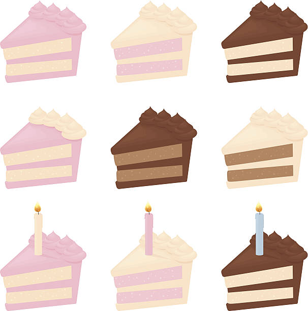 ilustrações de stock, clip art, desenhos animados e ícones de pedaço de bolo - bolos de chocolate