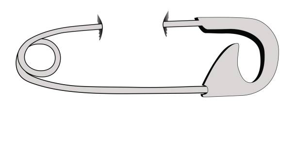 Pierced - safety pin vector art illustration