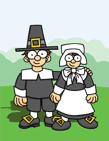 Pilgrim Kids Stock Illustration - Download Image Now - iStock